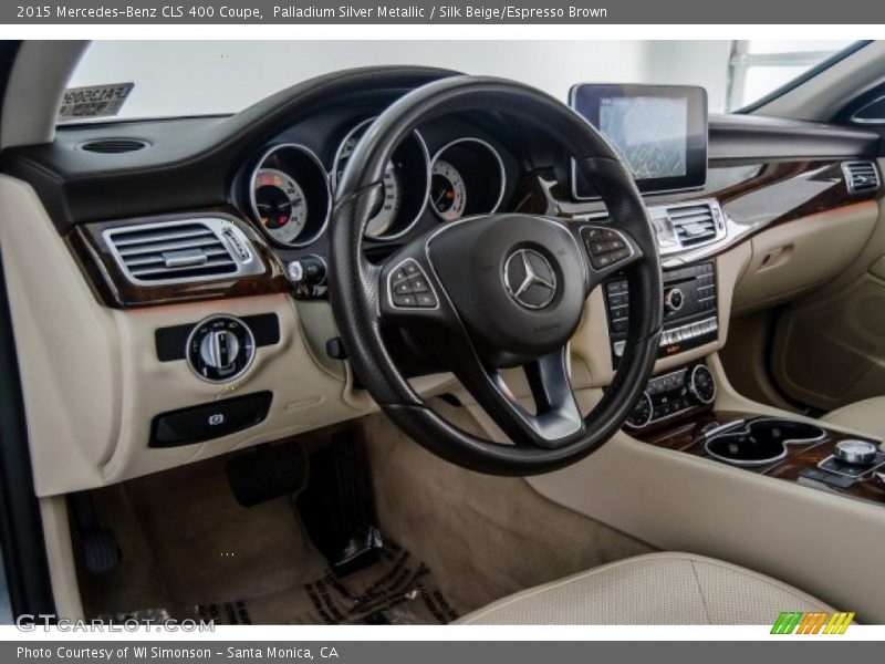 Palladium Silver Metallic / Silk Beige/Espresso Brown 2015 Mercedes-Benz CLS 400 Coupe