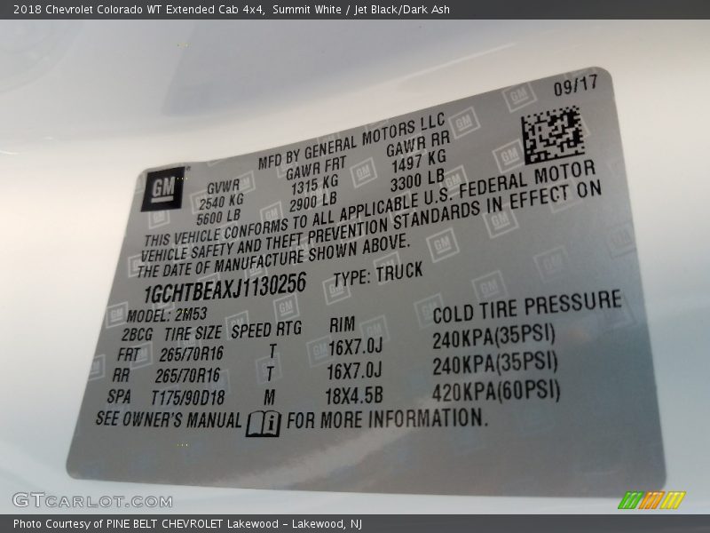 Summit White / Jet Black/Dark Ash 2018 Chevrolet Colorado WT Extended Cab 4x4