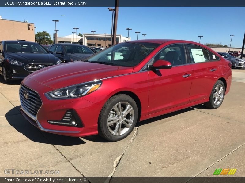 Scarlet Red / Gray 2018 Hyundai Sonata SEL