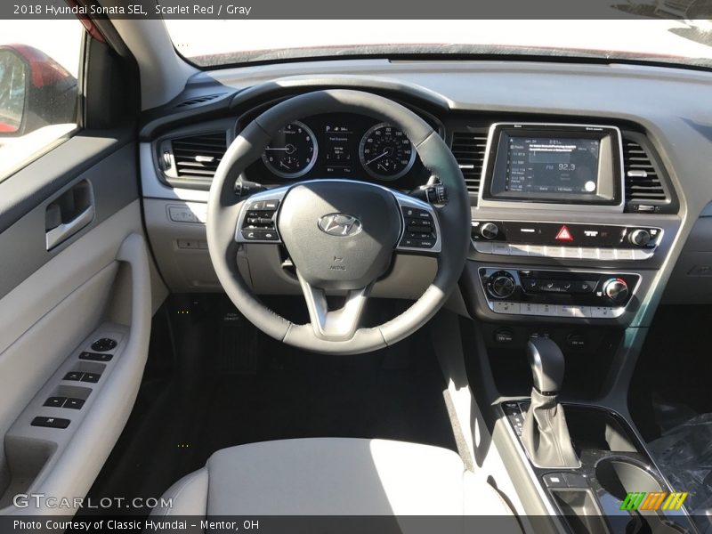 Scarlet Red / Gray 2018 Hyundai Sonata SEL