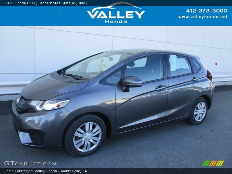 Modern Steel Metallic / Black 2015 Honda Fit LX