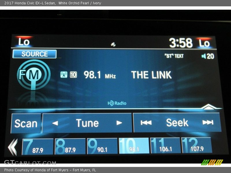 White Orchid Pearl / Ivory 2017 Honda Civic EX-L Sedan