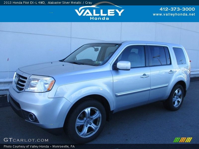 Alabaster Silver Metallic / Gray 2013 Honda Pilot EX-L 4WD