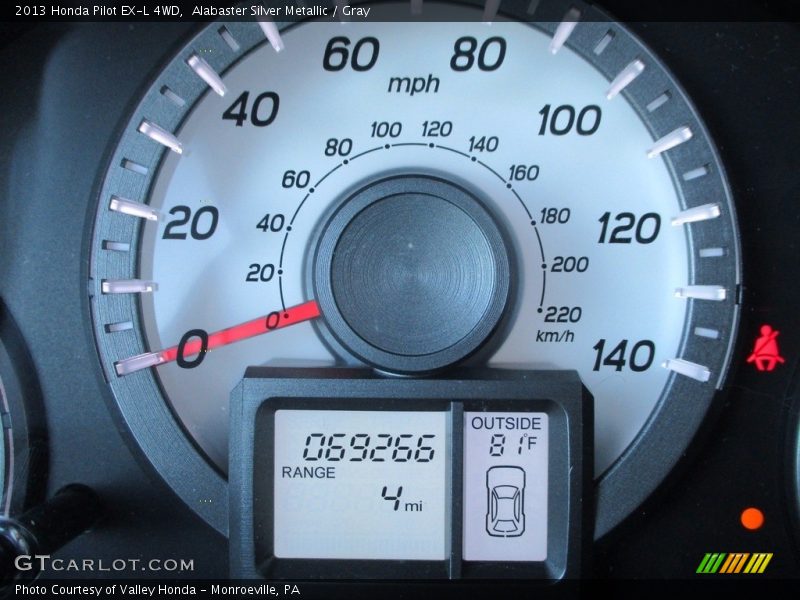 Alabaster Silver Metallic / Gray 2013 Honda Pilot EX-L 4WD