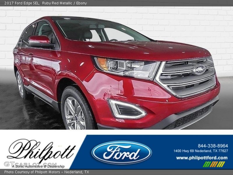 Ruby Red Metallic / Ebony 2017 Ford Edge SEL
