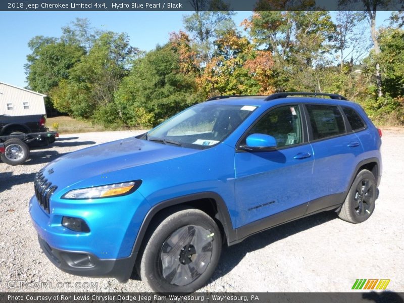 Hydro Blue Pearl / Black 2018 Jeep Cherokee Limited 4x4