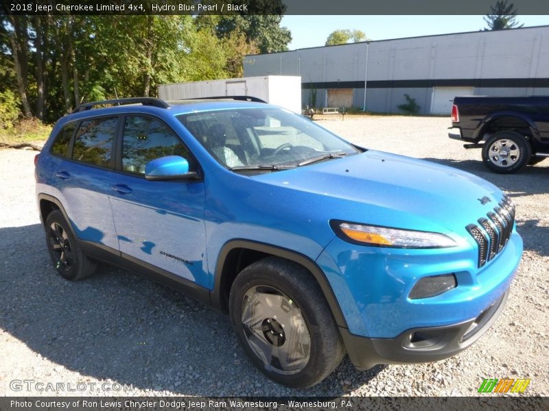 Hydro Blue Pearl / Black 2018 Jeep Cherokee Limited 4x4