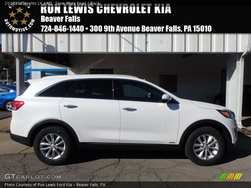 Snow White Pearl / Black 2018 Kia Sorento LX AWD