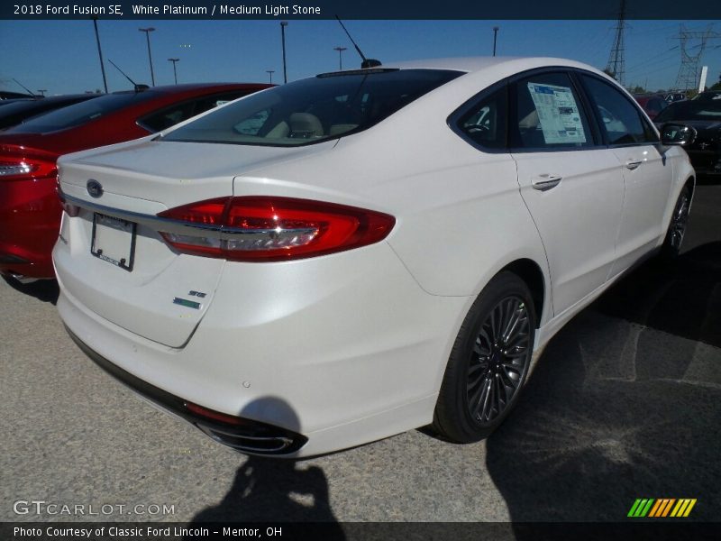 White Platinum / Medium Light Stone 2018 Ford Fusion SE