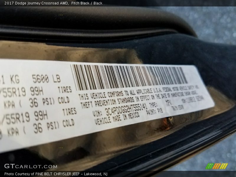 Pitch Black / Black 2017 Dodge Journey Crossroad AWD