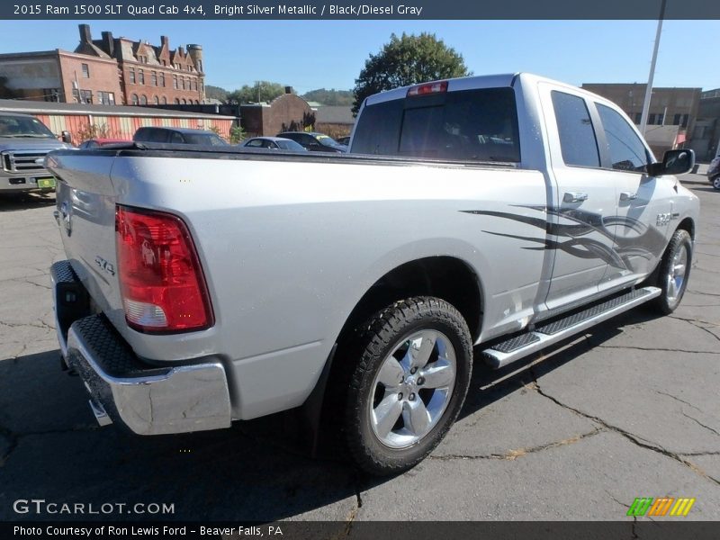 Bright Silver Metallic / Black/Diesel Gray 2015 Ram 1500 SLT Quad Cab 4x4