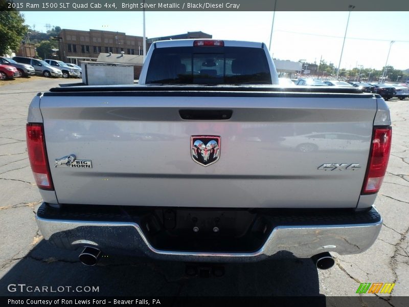 Bright Silver Metallic / Black/Diesel Gray 2015 Ram 1500 SLT Quad Cab 4x4