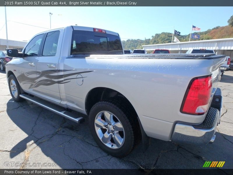 Bright Silver Metallic / Black/Diesel Gray 2015 Ram 1500 SLT Quad Cab 4x4