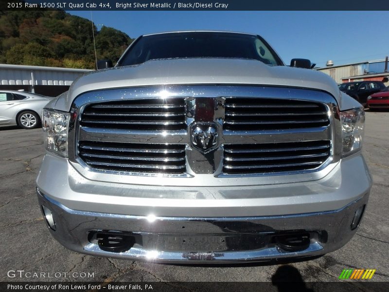 Bright Silver Metallic / Black/Diesel Gray 2015 Ram 1500 SLT Quad Cab 4x4