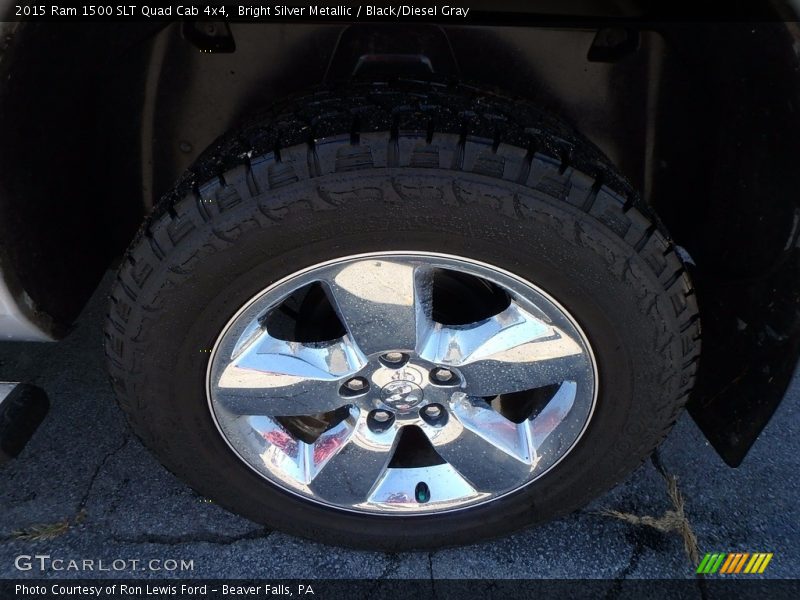 Bright Silver Metallic / Black/Diesel Gray 2015 Ram 1500 SLT Quad Cab 4x4