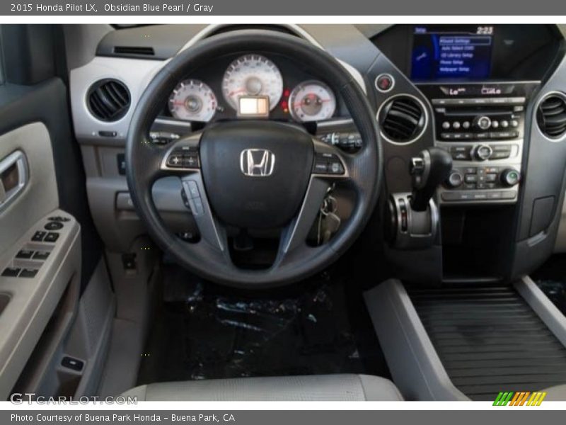 Obsidian Blue Pearl / Gray 2015 Honda Pilot LX