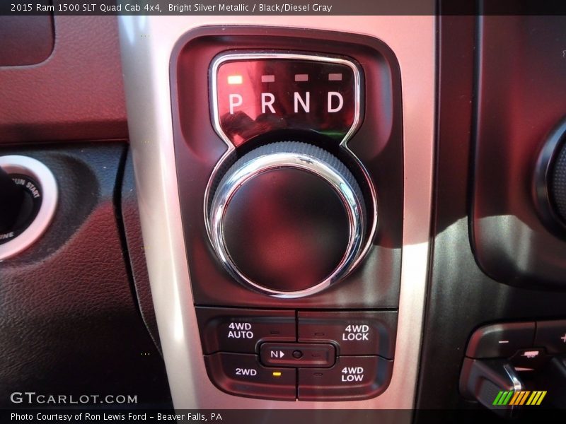 Bright Silver Metallic / Black/Diesel Gray 2015 Ram 1500 SLT Quad Cab 4x4