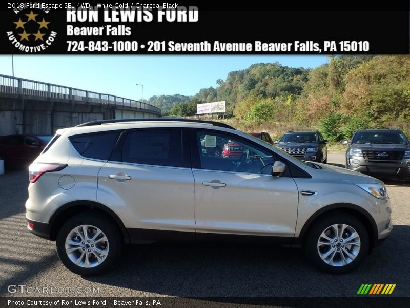 White Gold / Charcoal Black 2018 Ford Escape SEL 4WD