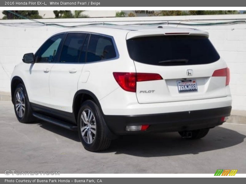 White Diamond Pearl / Beige 2016 Honda Pilot EX-L