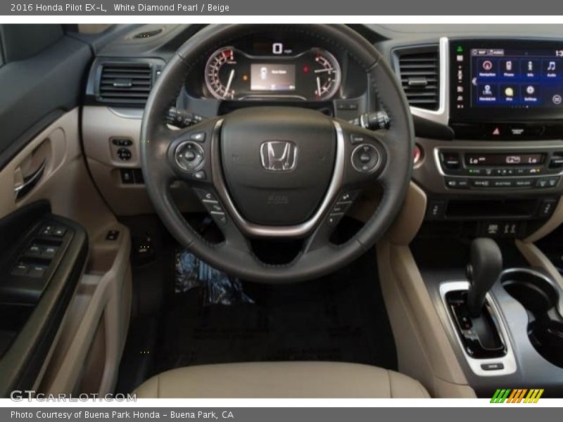 White Diamond Pearl / Beige 2016 Honda Pilot EX-L