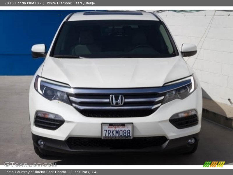 White Diamond Pearl / Beige 2016 Honda Pilot EX-L