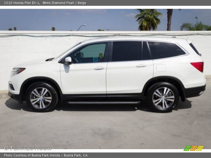 White Diamond Pearl / Beige 2016 Honda Pilot EX-L