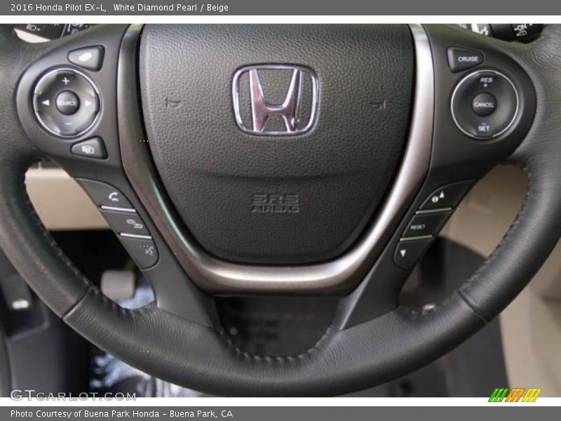 White Diamond Pearl / Beige 2016 Honda Pilot EX-L