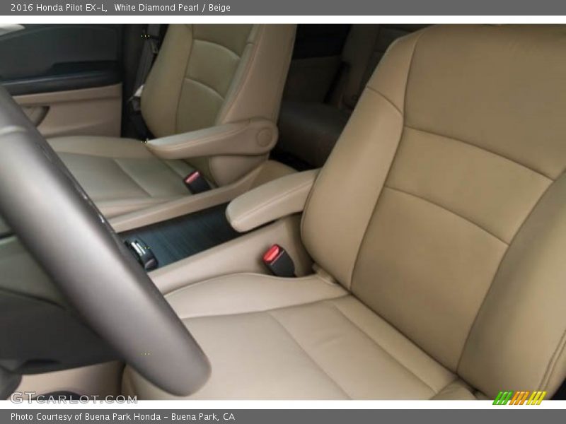 White Diamond Pearl / Beige 2016 Honda Pilot EX-L