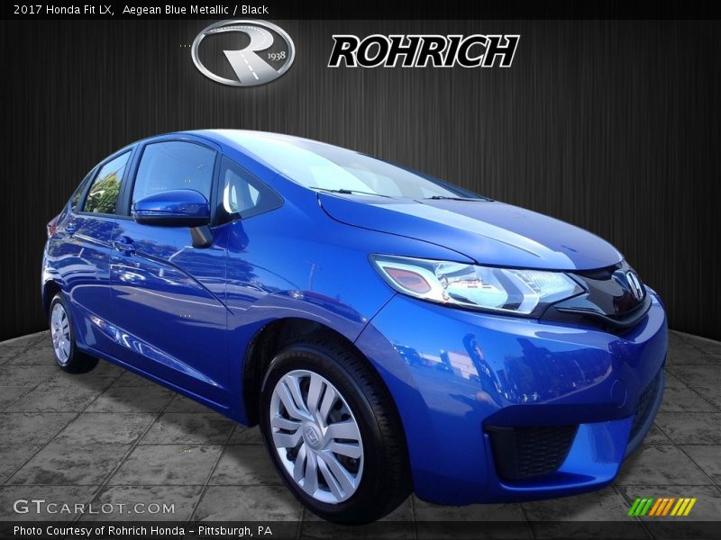 Aegean Blue Metallic / Black 2017 Honda Fit LX