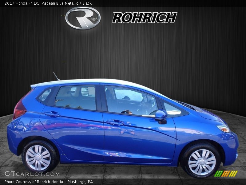 Aegean Blue Metallic / Black 2017 Honda Fit LX