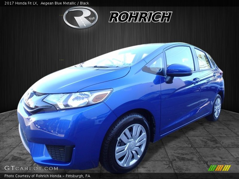 Aegean Blue Metallic / Black 2017 Honda Fit LX