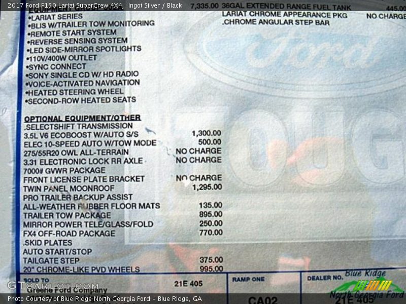 Ingot Silver / Black 2017 Ford F150 Lariat SuperCrew 4X4