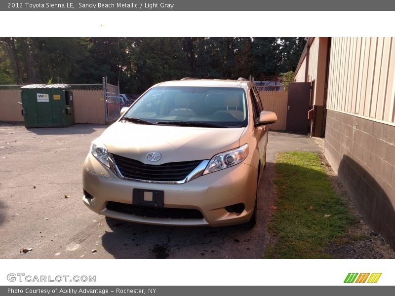 Sandy Beach Metallic / Light Gray 2012 Toyota Sienna LE