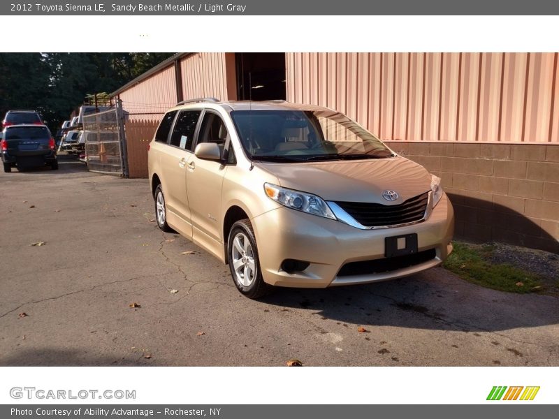Sandy Beach Metallic / Light Gray 2012 Toyota Sienna LE