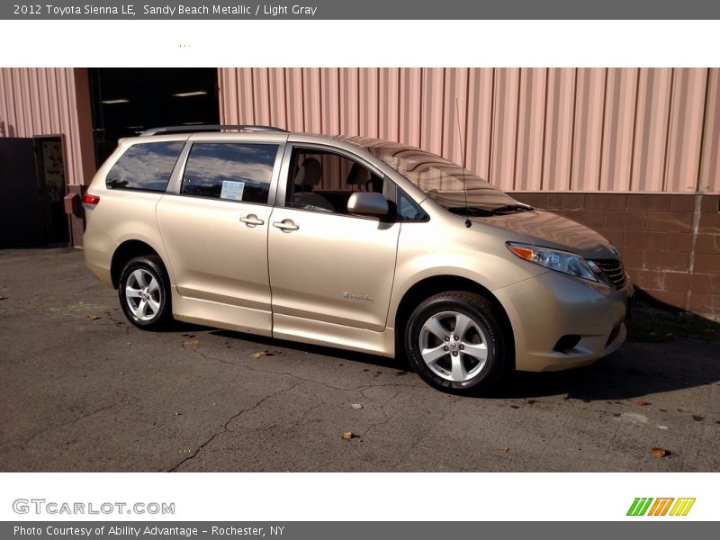 Sandy Beach Metallic / Light Gray 2012 Toyota Sienna LE