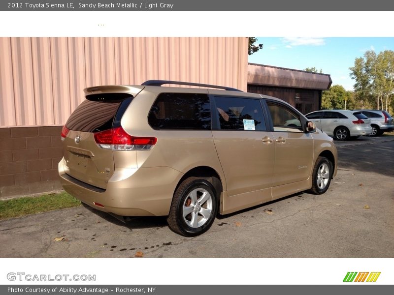 Sandy Beach Metallic / Light Gray 2012 Toyota Sienna LE