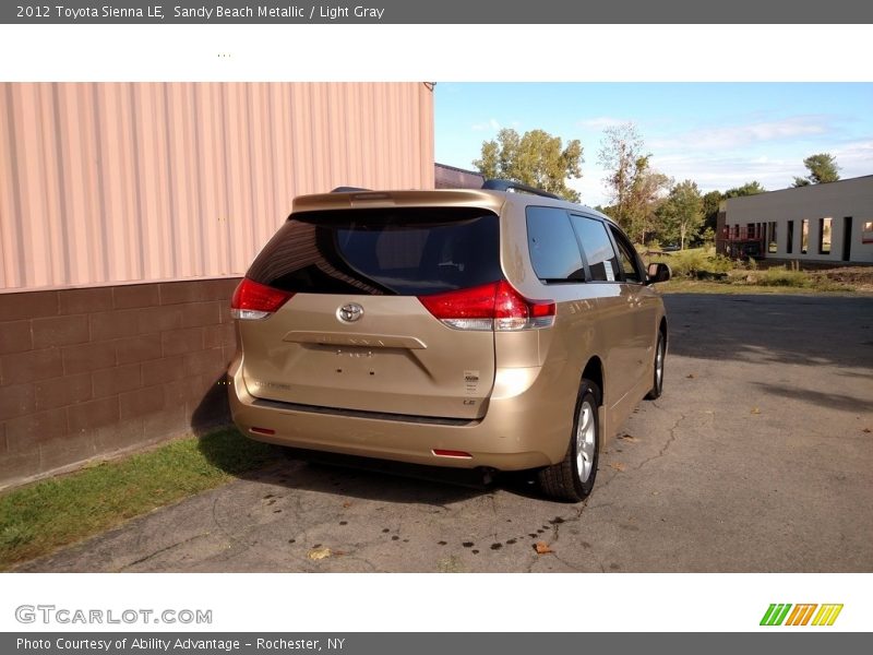 Sandy Beach Metallic / Light Gray 2012 Toyota Sienna LE