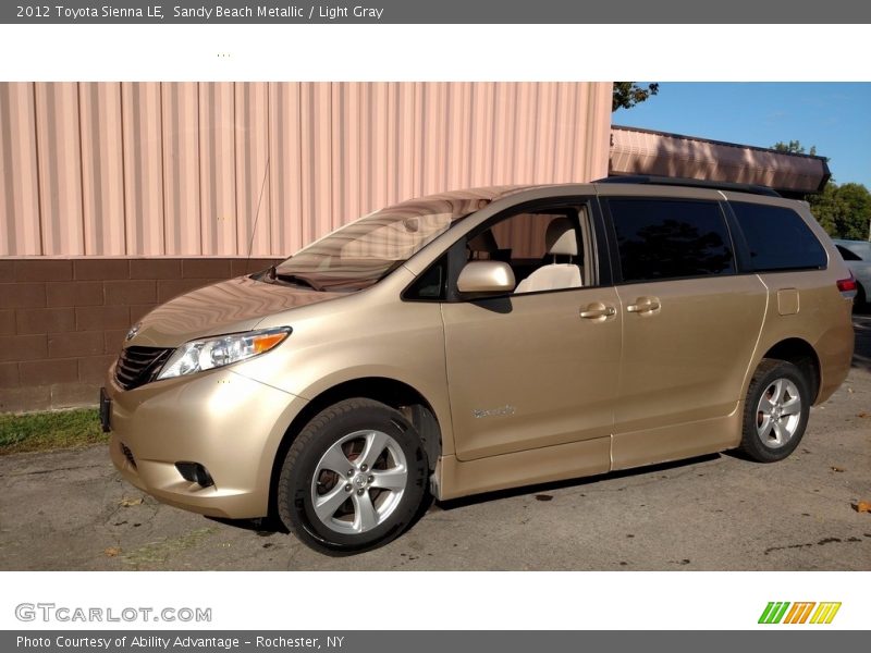 Sandy Beach Metallic / Light Gray 2012 Toyota Sienna LE