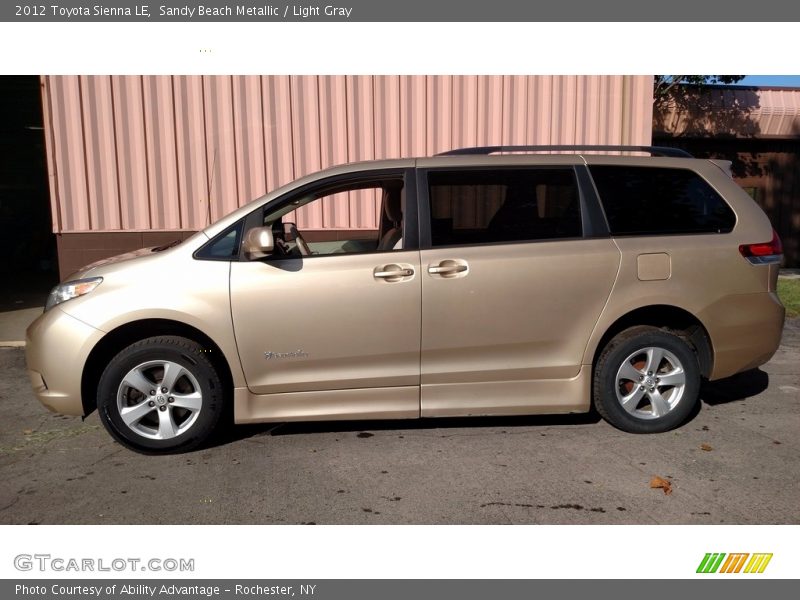 Sandy Beach Metallic / Light Gray 2012 Toyota Sienna LE