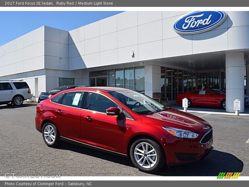 Ruby Red / Medium Light Stone 2017 Ford Focus SE Sedan