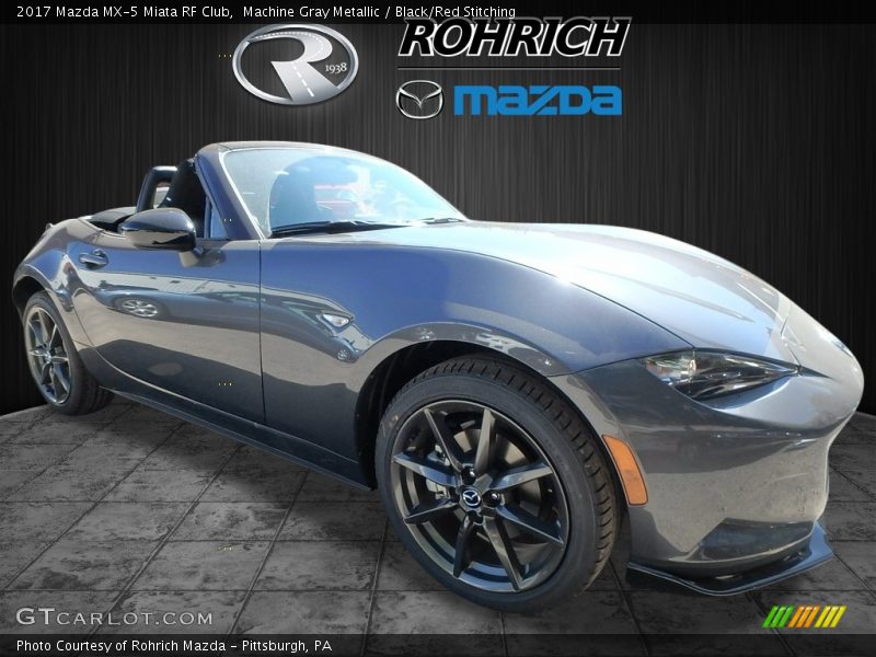 Machine Gray Metallic / Black/Red Stitching 2017 Mazda MX-5 Miata RF Club
