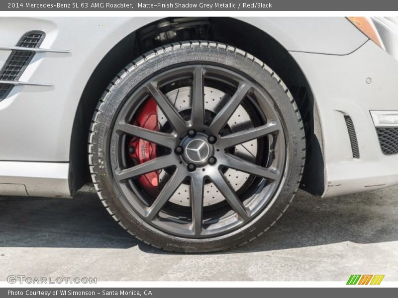 Matte-Finish Shadow Grey Metallic / Red/Black 2014 Mercedes-Benz SL 63 AMG Roadster