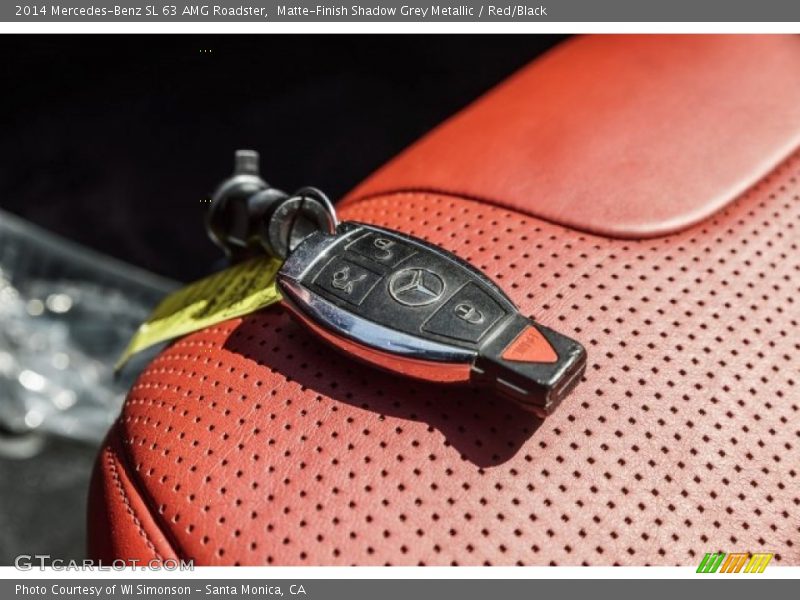 Matte-Finish Shadow Grey Metallic / Red/Black 2014 Mercedes-Benz SL 63 AMG Roadster