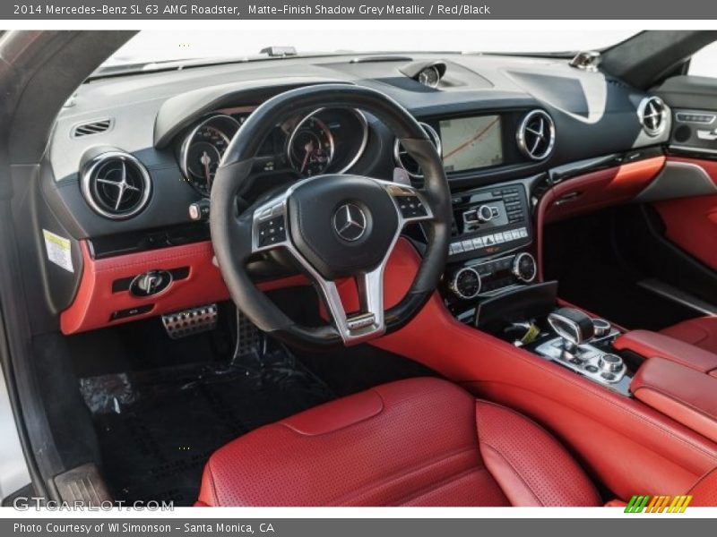 Matte-Finish Shadow Grey Metallic / Red/Black 2014 Mercedes-Benz SL 63 AMG Roadster