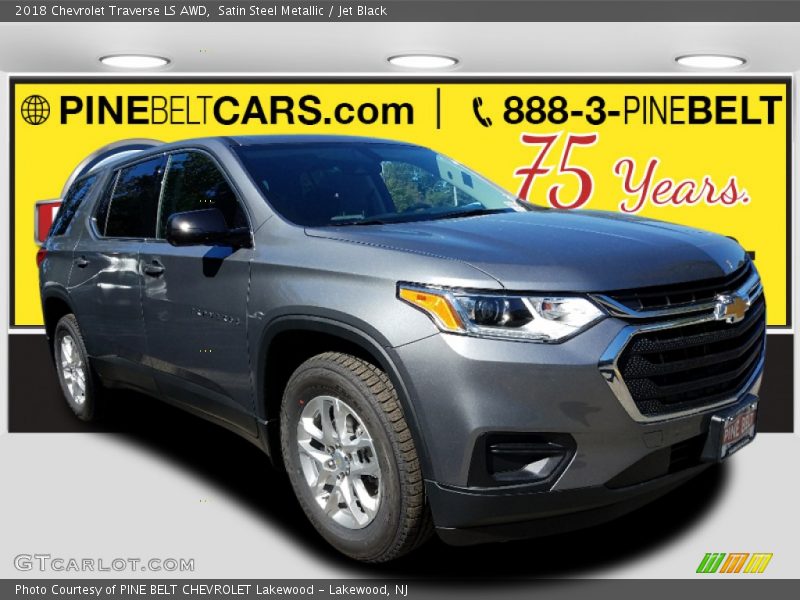 Satin Steel Metallic / Jet Black 2018 Chevrolet Traverse LS AWD