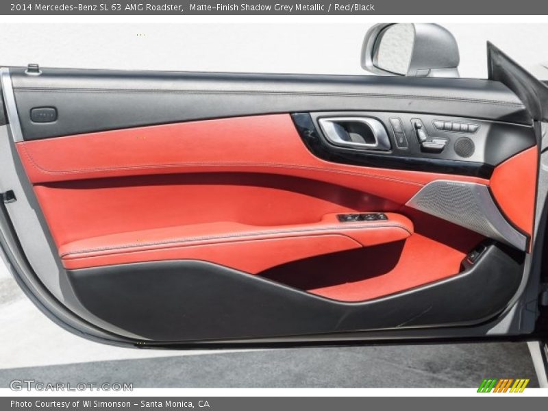Matte-Finish Shadow Grey Metallic / Red/Black 2014 Mercedes-Benz SL 63 AMG Roadster