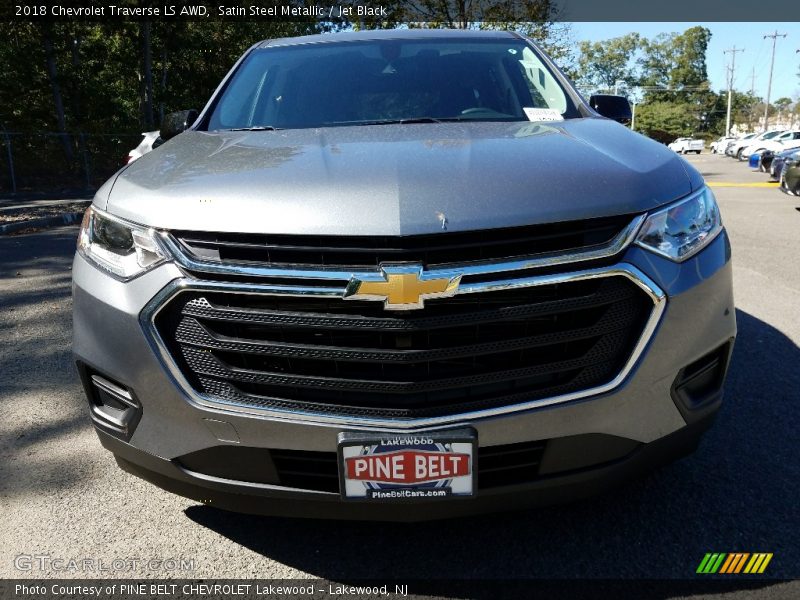 Satin Steel Metallic / Jet Black 2018 Chevrolet Traverse LS AWD