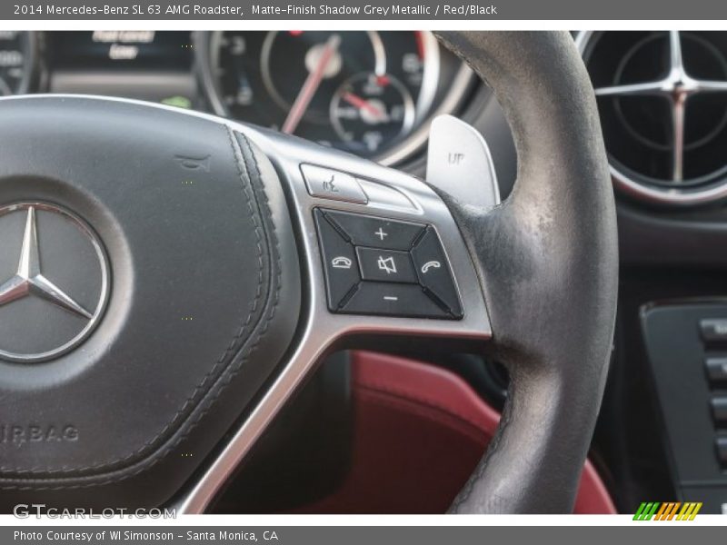 Matte-Finish Shadow Grey Metallic / Red/Black 2014 Mercedes-Benz SL 63 AMG Roadster