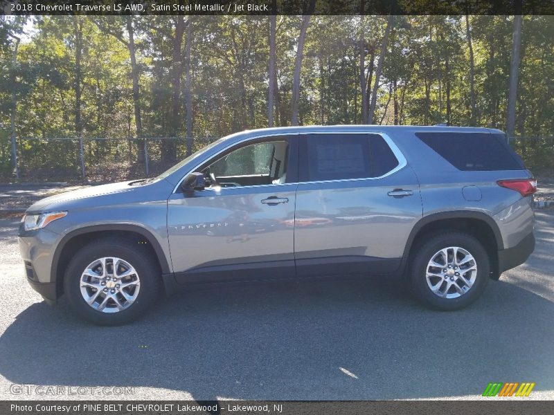 Satin Steel Metallic / Jet Black 2018 Chevrolet Traverse LS AWD
