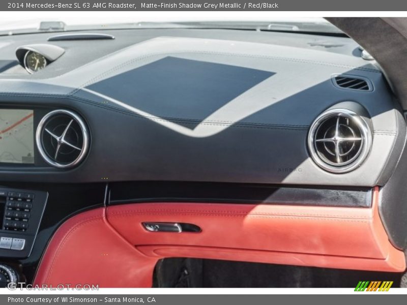 Matte-Finish Shadow Grey Metallic / Red/Black 2014 Mercedes-Benz SL 63 AMG Roadster